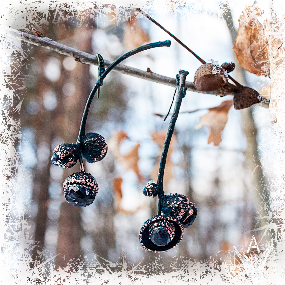 “Uniqueness”jewelry designer AlisAsilA, earrings with stone sapphire.