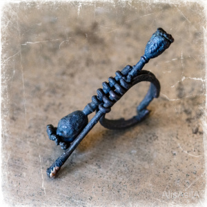 wild poppy made of copper in men's cufflinks