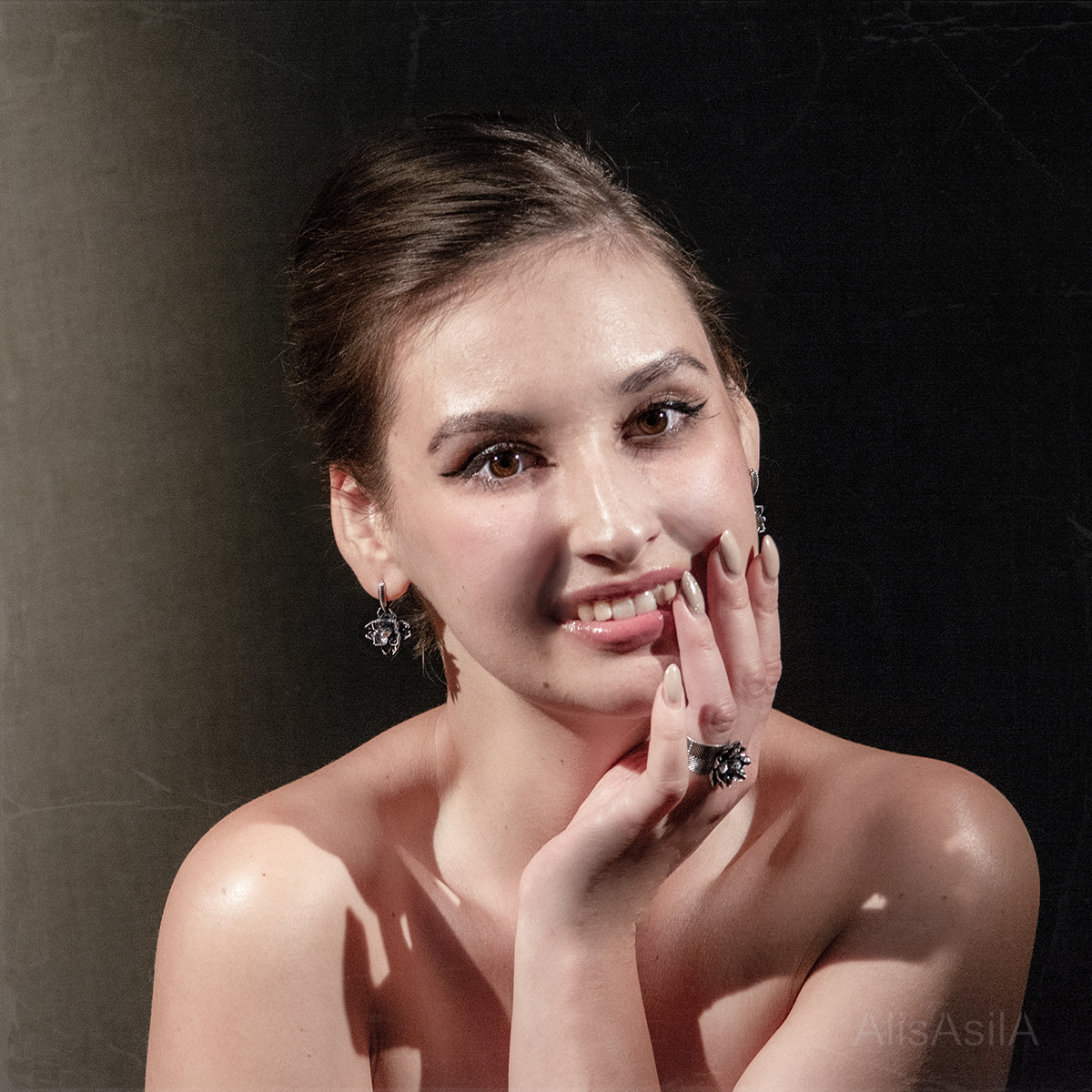 This image content: Silver earrings with lotus palms, Lotuses of silver; the collection of jewelry “Unity Lotus”, splendid lotuses, jewelry by Alisa Skvortsova;